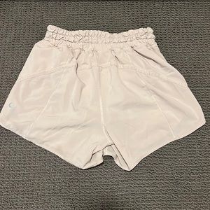Lululemon Light Pink Track that high rise 3” Shorts